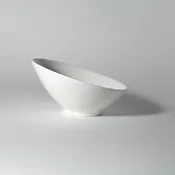10″ White China Slant Bowl 36 oz