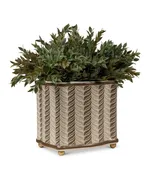 Acanthus Stripe Mocha Planter