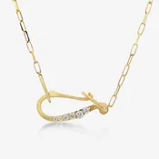 0.20CT Charm Holder Medium Paperclip Necklace