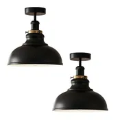 2-Pack Semi Flush Mount Ceiling Light – Modern Curvy Metal Fixture~1191
