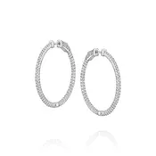 108 Stone Diamond Hoop Earrings Diamond 1.47Ct