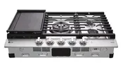 30” Smart Gas Cooktop with UltraHeat™ 22K BTU Dual Burner and LED Knobs- CBGJ3027S | Appliances 4 Less