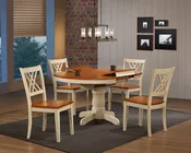 42"x42"x60" Round Antiqued Caramel/ Biscotti Double X- Back  Dining Set