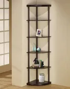 3642 16"x 72" Cappuccino Corner Bookcase $119.95