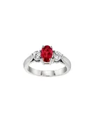 14K White Gold Ruby and Diamond Ring