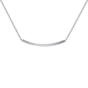0.015 CTW Curved Bar Necklace