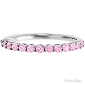 10K White Gold band with 13 Round Light Pink Sapphire having TCW-.39