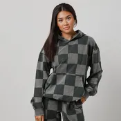 Adult Unisex Hoodie - Black Denim Check