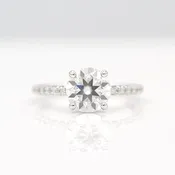The Athena Hidden Halo Ring (Round) in White Gold with 2ct Moissanite