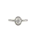 14k wg Oval Diamond Ring J-Si1 0.75ct Center 1.0ct tw