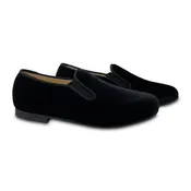 Andanines Boys Velvet Shoes In Black  182447-36 Black