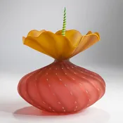 Bobtanical Urchin Art Glass - Ruby, Iris Gold and Green