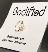 14K Gold Hoop with Fire Opal Butterfly — Bodified