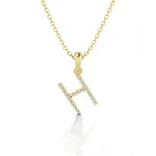 14K Gold Letter H Pendant Charm by Jolie Designs