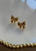 18K Gold Dipped Bow Post Earrings