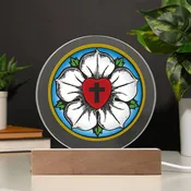 Clear Plaque With Luther Rose And Optional LED Lighting