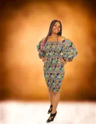 Ibidun Smokey Dress with Sleeves