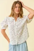 Amy Floral Print Peter Pan Collar Top
