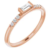 14K Rose Gold and 1/5 CTW Diamond Ring