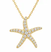14k. Diamond Starfish Necklace