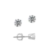 1/3ct. Twt. Diamond Stud Screwback 14k White Gold Earrings