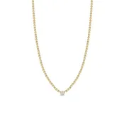 14k Floating Diamond Small Box Chain Necklace