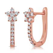 0.32CT Diamond Star Huggie Earrings