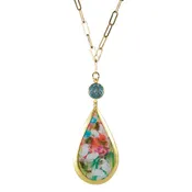 Alissa Teardrop Necklace with Blue Topaz