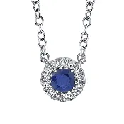 0.04ctw Diamond & Blue Sapphire Necklace