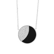 14K White Gold Onyx Eclipse Necklace