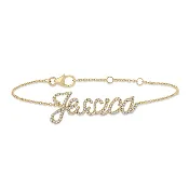 14k Gold and Diamond Script Letter Name Bracelet