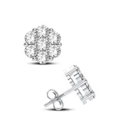 0.91 ct Diamond Earrings in 14K White Gold
