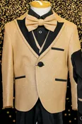 2022SH-10 Boy’s Gold Glitter suit 5 piece set.