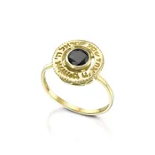 14k Gold Dainty Onyx Shema Ring