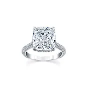 5ct Cushion-Cut & Pavé Diamond Ring