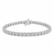 10.06ct 14K White Gold Lab Grown Diamond Bracelet 7.25"