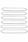Chevrons / Doctoral Bars In White & Black - Pack of 6