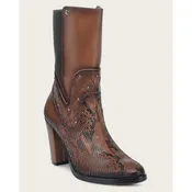 Ankle embroidery honey exotic bootie