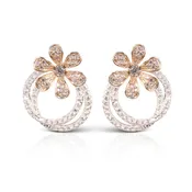 Amanda Blu Double Hoop Flower Earrings