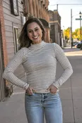 Everyday Stripe Mockneck Top