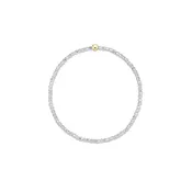 Enewton Bright Silver Faceted Hematite 2mm Bead Bracelet