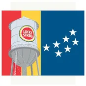 2.5 x 3.5" Durham, NC Flag & Lucky Strike Tower Magnet