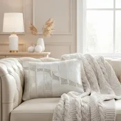 Akai Silver Hide Lumbar Pillow