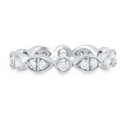 0.65 cttw Marquise & Round Bezel Set Diamond Eternity Ring