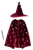 Burgundy Magician Costume Set for Girls