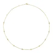 10 Bezel-Set Diamond Station Necklace in 14K Yellow Gold, 0.20cttw