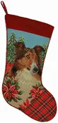 123 Creations - Sheltie Needlepoint Wool Stocking