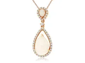 14kr Pear Shape Opal Diamond Pendant