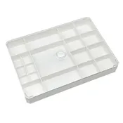 10 1/4" x 7 1/4" White Plastic Compartment Storage Case with Lid