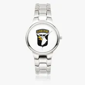 101st Airborne Division-Silver Stainless Steel Silver Quartz Watch